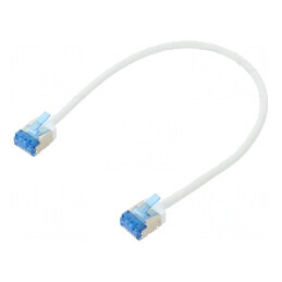 Cablul Patch U/FTP 6a 0,25m LSZH Alb 32AWG | Electronic-mag.ro | Componente Electronice