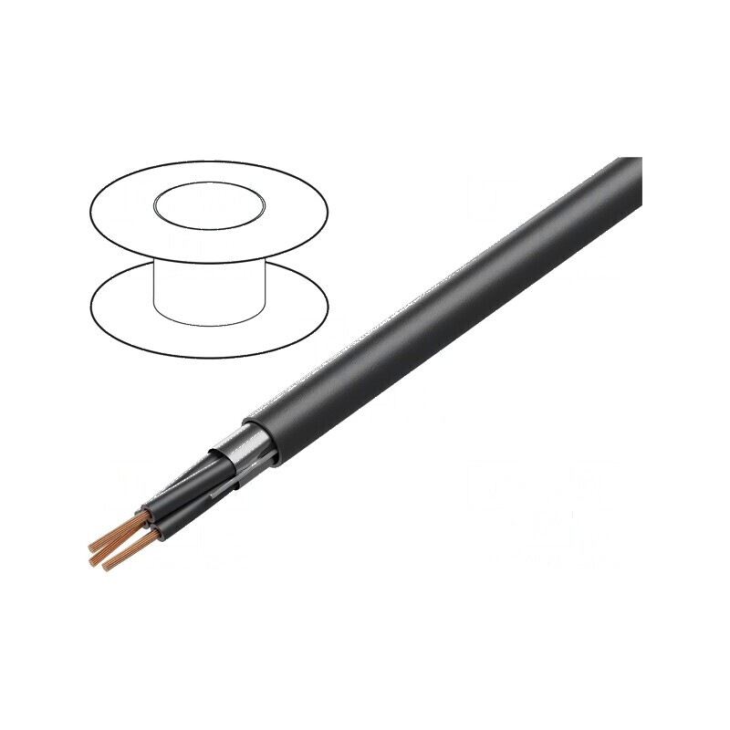 Cablu POWER 1000-YFR-OS 2x1,5mm2 Cu PVC Negru Clasa 5 | Electronic-mag.ro | Componente Electronice