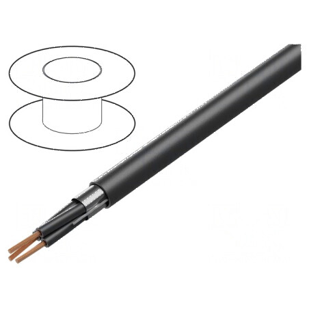 Cablu POWER 1000-YFR-OS 2x1,5mm2 Cu PVC Negru Clasa 5 | Electronic-mag.ro | Componente Electronice