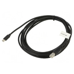 Cablu USB 2.0 USB B la USB C 3m negru aurit Fire: Cu | Electronic-mag.ro | Componente Electronice