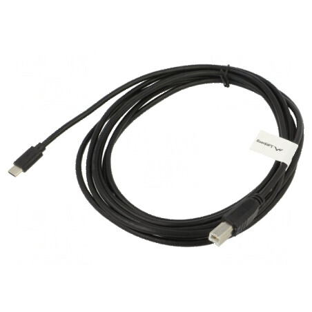 Cablu USB 2.0 USB B la USB C 3m negru aurit Fire: Cu | Electronic-mag.ro | Componente Electronice