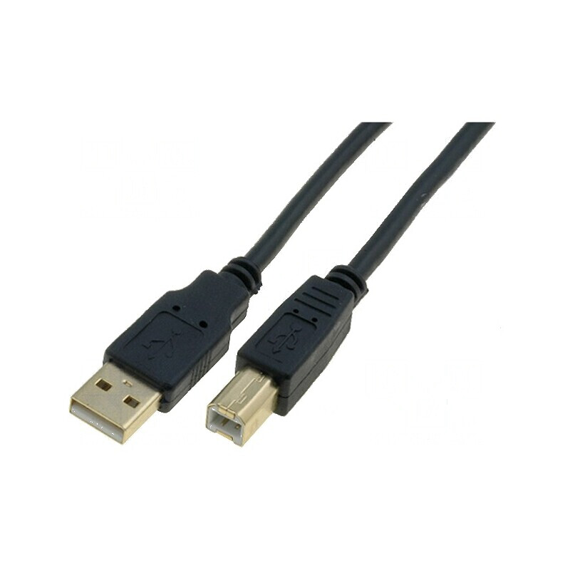 Cablu USB 2.0 A la B 1,8m negru aurit PVC | Electronic-mag.ro | Componente Electronice Cablu USB 2.0 A la B 1,8m negru aurit PVC | Electronic-mag.ro | Componente Electronice