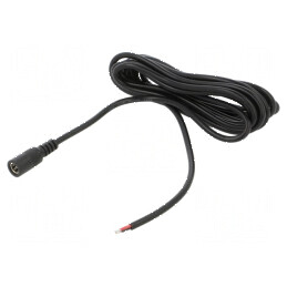 Cablu DC 2x0,5mm2 5,5/2,1 soclu drept negru 3m -20÷80°C | Electronic-mag.ro | Componente Electronice