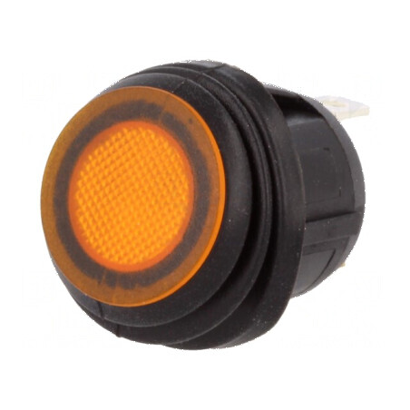 Rocker Switch SPST 20A 14VDC Galben IP65 cu LED | Electronic-mag.ro | Componente Electronice