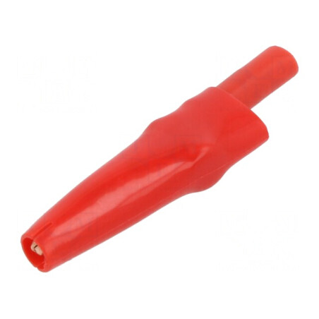 Bornă crocodil 10A roșie pentru prindere max. 7,9mm | Electronic-mag.ro | Componente Electronice