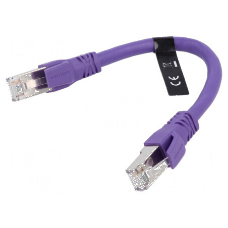 Cablu Patch S/FTP 6a OFC PVC Violet 0,3m 26AWG | Electronic-mag.ro | Componente Electronice