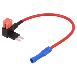 Splitter auto micro 10A cu 2 siguranţe micro 1mm² - Culoare roşu | Electronic-mag.ro | Componente Electronice