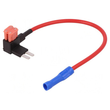 Splitter auto micro 10A cu 2 siguranţe micro 1mm² - Culoare roşu | Electronic-mag.ro | Componente Electronice