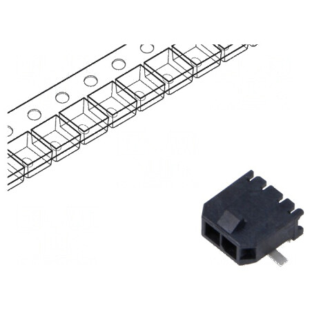 Conector cablu-placă soclu tată Micro-Fit 3.0 3mm PIN 2 5A | Electronic-mag.ro | Componente Electronice