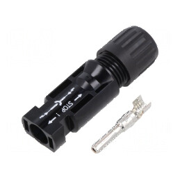 Conector solar tată drept MC4 4÷6mm2 crimpat 7÷8,8mm | Electronic-mag.ro | Componente Electronice