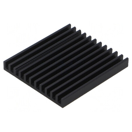 Radiator extrudat cu aripioare neagră 50mm x 45mm x 6mm | Electronic-mag.ro | Componente Electronice
