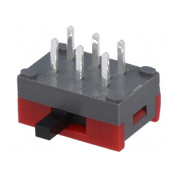 Comutator glisant Poz 2 DPDT 0,1A/30VDC ON-ON lateral | Electronic-mag.ro | Componente Electronice