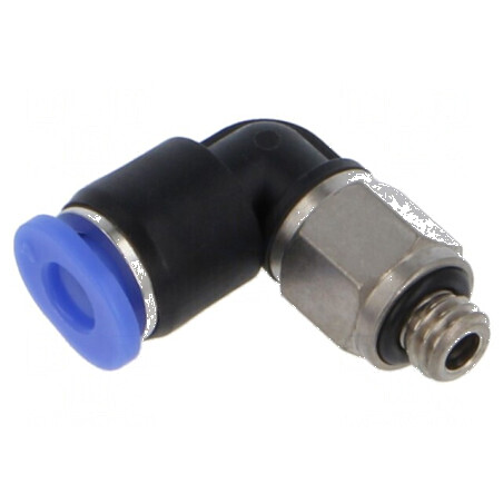 Racord push-in unghi 0,95-10bar alamă nichelată și plastic | Electronic-mag.ro | Componente Electronice
