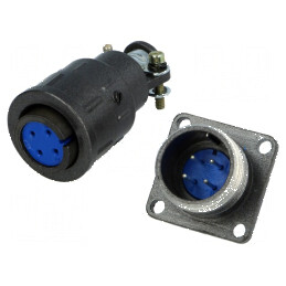 Conector circular soclu mufă DS1110-06 tată mamă 4 pini 5A | Electronic-mag.ro | Componente Electronice