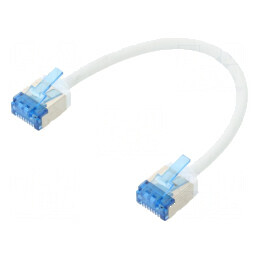 Patch cord U/FTP 6a 0,15m alb LSZH 32AWG | Electronic-mag.ro | Componente Electronice