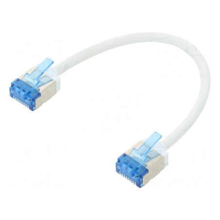 Patch cord U/FTP 6a 0,15m alb LSZH 32AWG | Electronic-mag.ro | Componente Electronice