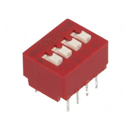 Comutator DIP-SWITCH 4 Secțiuni OFF-ON 0,025A/25VDC | Electronic-mag.ro | Componente Electronice