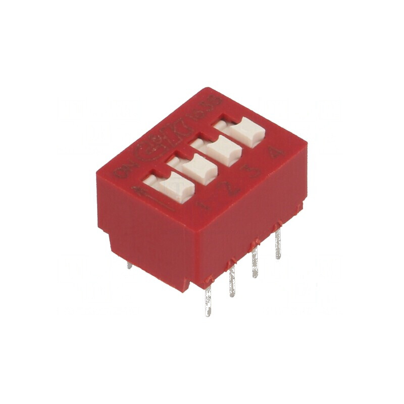 Comutator DIP-SWITCH 4 Secțiuni OFF-ON 0,025A/25VDC | Electronic-mag.ro | Componente Electronice