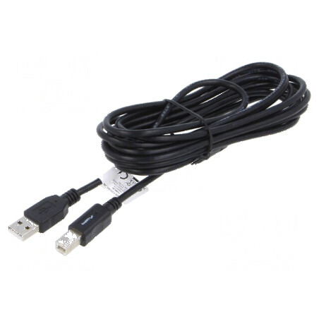 Cablu USB 2.0 A la B, 1.8m, negru, aurit | Electronic-mag.ro | Componente Electronice