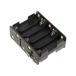 Suport baterii AA/R6 tip 6F22 negru, 10 bucăți | Electronic-mag.ro | Componente Electronice