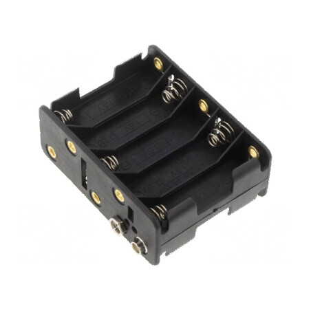 Suport baterii AA/R6 tip 6F22 negru, 10 bucăți | Electronic-mag.ro | Componente Electronice