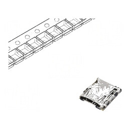 Conector microSD push-push pentru montare pe placa superioară | Electronic-mag.ro | Componente Electronice