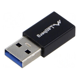 Adaptor USB 3.1 A la C, mufă USB A, soclu nichelat negru | Electronic-mag.ro | Componente Electronice