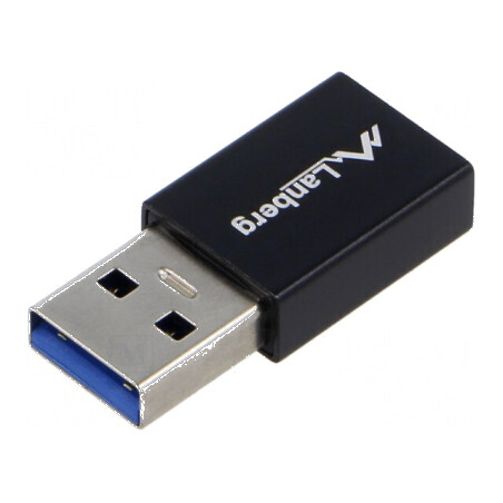 Adaptor USB 3.1 A la C, mufă USB A, soclu nichelat negru | Electronic-mag.ro | Componente Electronice