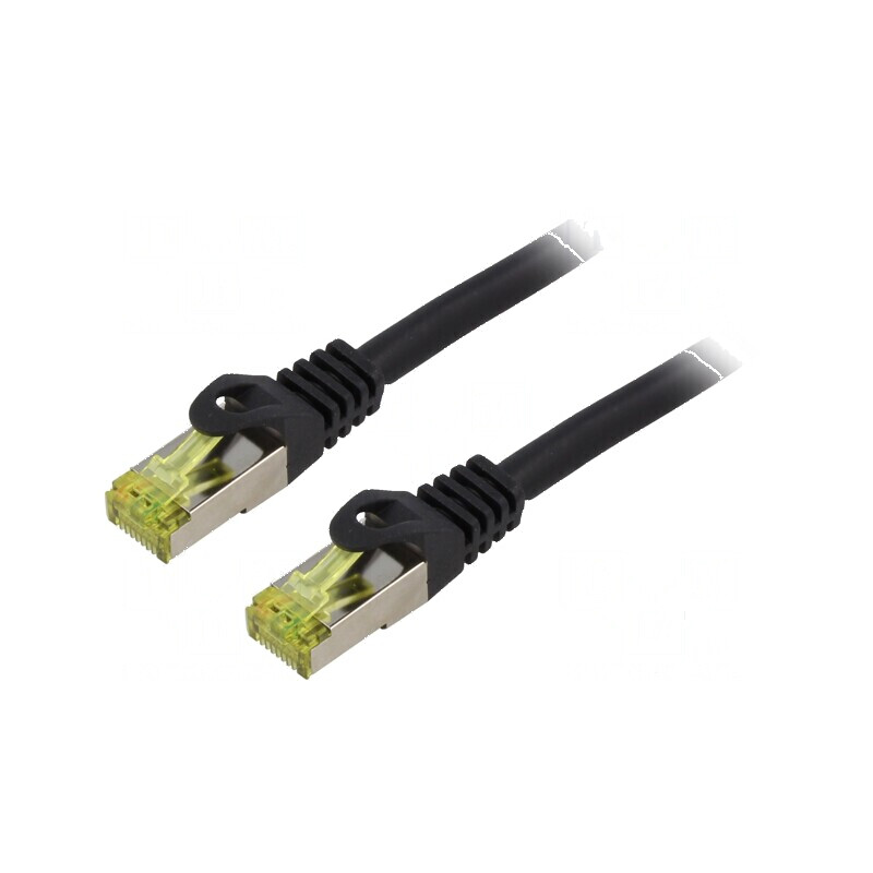 Cablul Patch S/FTP 6a 1,5m LSZH Negru 27AWG | Electronic-mag.ro | Componente Electronice