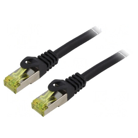 Cablul Patch S/FTP 6a 1,5m LSZH Negru 27AWG | Electronic-mag.ro | Componente Electronice