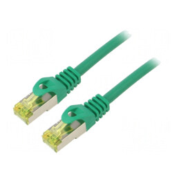 Patch cord S/FTP 6a 1,5m LSZH verde 27AWG | Electronic-mag.ro | Componente Electronice