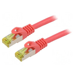 Patch cord S/FTP 6a 1,5m LSZH roşu 27AWG | Electronic-mag.ro | Componente Electronice
