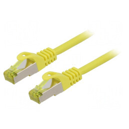 Patch cord S/FTP 6a 1,5m galben LSZH 27AWG | Electronic-mag.ro | Componente Electronice