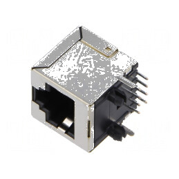 Conector RJ45 soclu PIN 8 Cat 6 ecranat 8p8c THT | Electronic-mag.ro | Componente Electronice