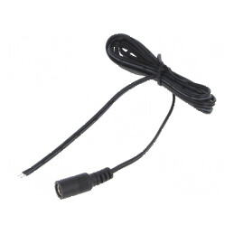 Cablu DC 5,5/2,1 mm 2x0,5mm2 cu mufă drept negru și gri, 3m | Electronic-mag.ro | Componente Electronice