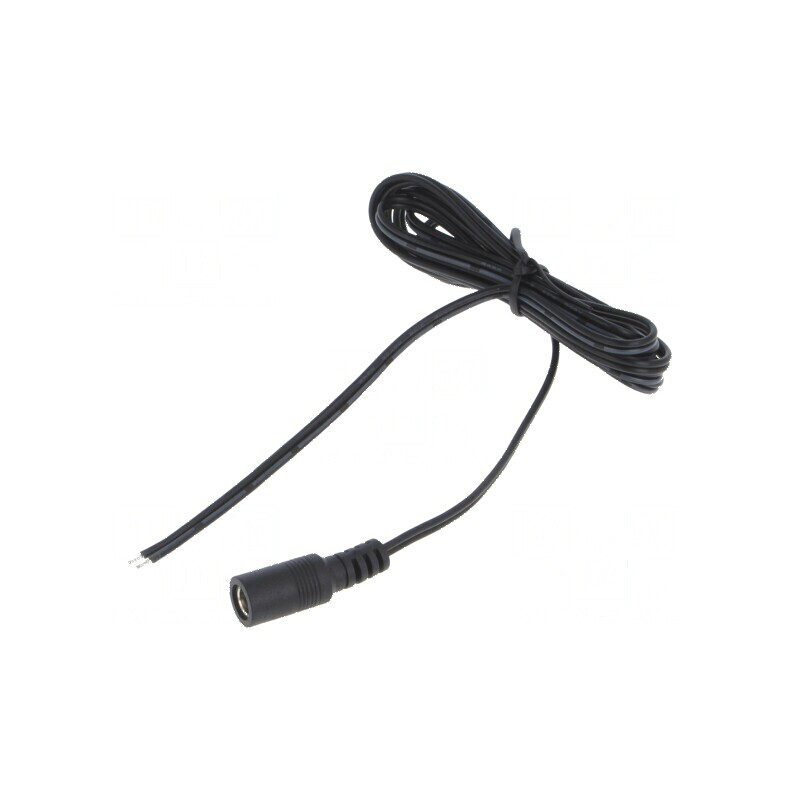 Cablu DC 5,5/2,1 mm 2x0,5mm2 cu mufă drept negru și gri, 3m | Electronic-mag.ro | Componente Electronice