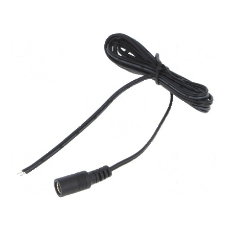 Cablu DC 5,5/2,1 mm 2x0,5mm2 cu mufă drept negru și gri, 3m | Electronic-mag.ro | Componente Electronice