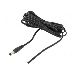 Cablu DC 5,5/2,5mm 2x0,5mm2 Mufă Dreaptă Negru și Gri 3m | Electronic-mag.ro | Componente Electronice