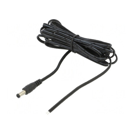 Cablu DC 5,5/2,5mm 2x0,5mm2 Mufă Dreaptă Negru și Gri 3m | Electronic-mag.ro | Componente Electronice