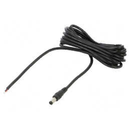 Cablu DC 5,5/2,1 mm 2x0,5mm2 negru 3m 20÷80°C | Electronic-mag.ro | Componente Electronice
