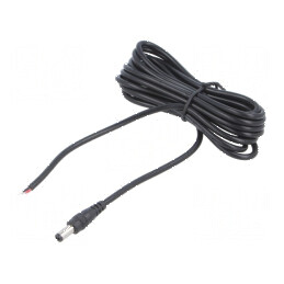 Cablu DC 5,5/2,5 mm 2x0,5mm2 negru 3m -20÷80°C | Electronic-mag.ro | Componente Electronice