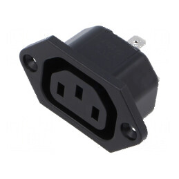 Conector alimentare AC soclu mamă 10A 250VAC IEC 60320 IP30 | Electronic-mag.ro | Componente Electronice
