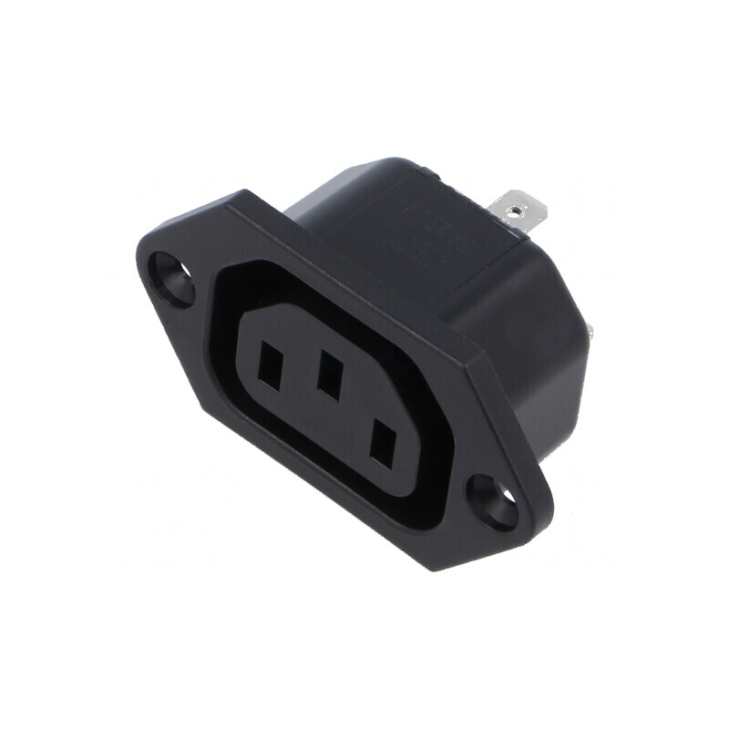 Conector alimentare AC soclu mamă 10A 250VAC IEC 60320 IP30 | Electronic-mag.ro | Componente Electronice