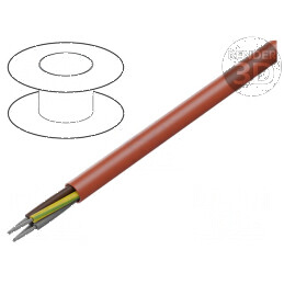 Cablu SiHF-J 3G0,75mm² Cu litat silicon roșu 60-180°C | Electronic-mag.ro | Componente Electronice