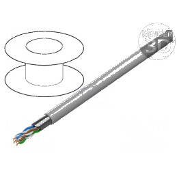 Cablu F/UTP 4x2x23AWG 6 sârmă Cu FRNC gri 305m 7,3mm | Electronic-mag.ro | Componente Electronice
