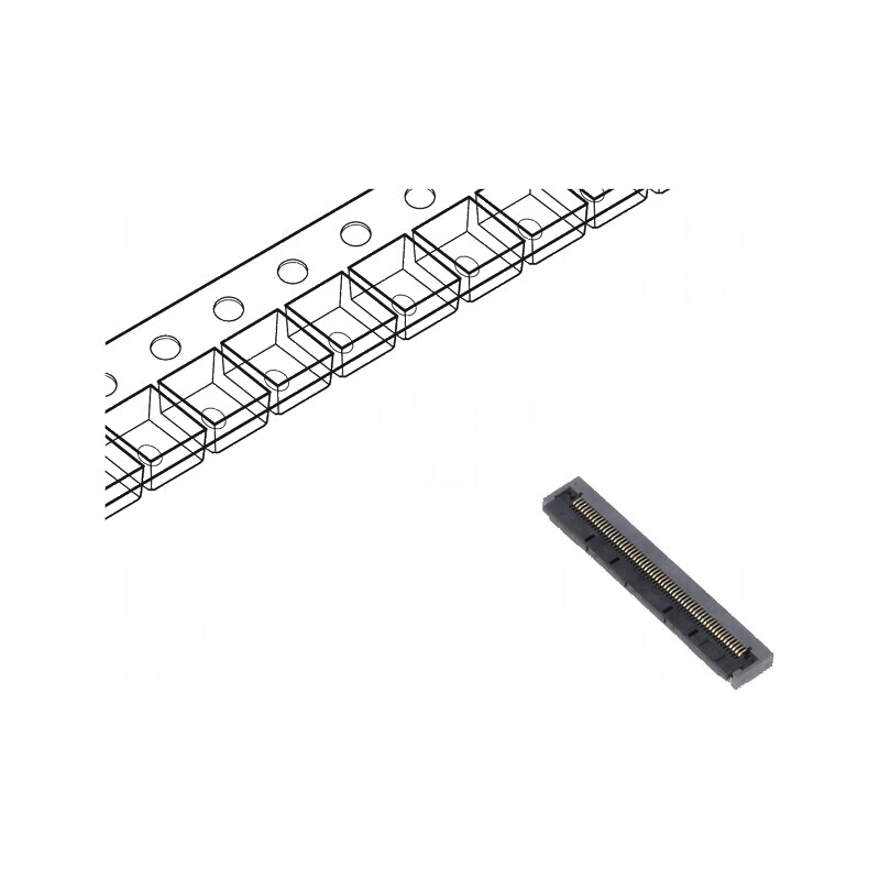 Conector FFC/FPC orizontal 60 pini ZIF contacte inferioare | Electronic-mag.ro | Componente Electronice