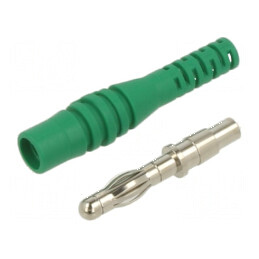 Conector banană 4mm 32A 30VAC 60VDC verde neizolat | Electronic-mag.ro | Componente Electronice