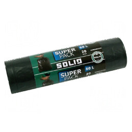 Saci gunoi LDPE neagră 60l 20buc Super Pack | Electronic-mag.ro | Componente Electronice