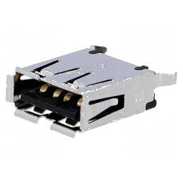 Conector USB A soclu THT 4 pini pentru PCB | Electronic-mag.ro | Componente Electronice