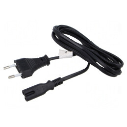 Cablu CEE 7/16 (C) mufă IEC C7 mamă PVC 1,8m negru | Electronic-mag.ro | Componente Electronice